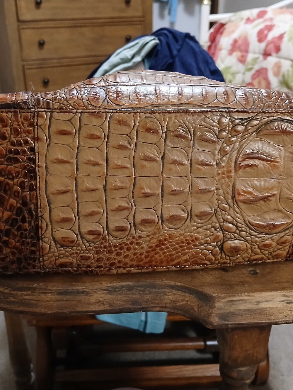 Brahmin Brown Croc-Embossed Satchel - Picture 16 of 16